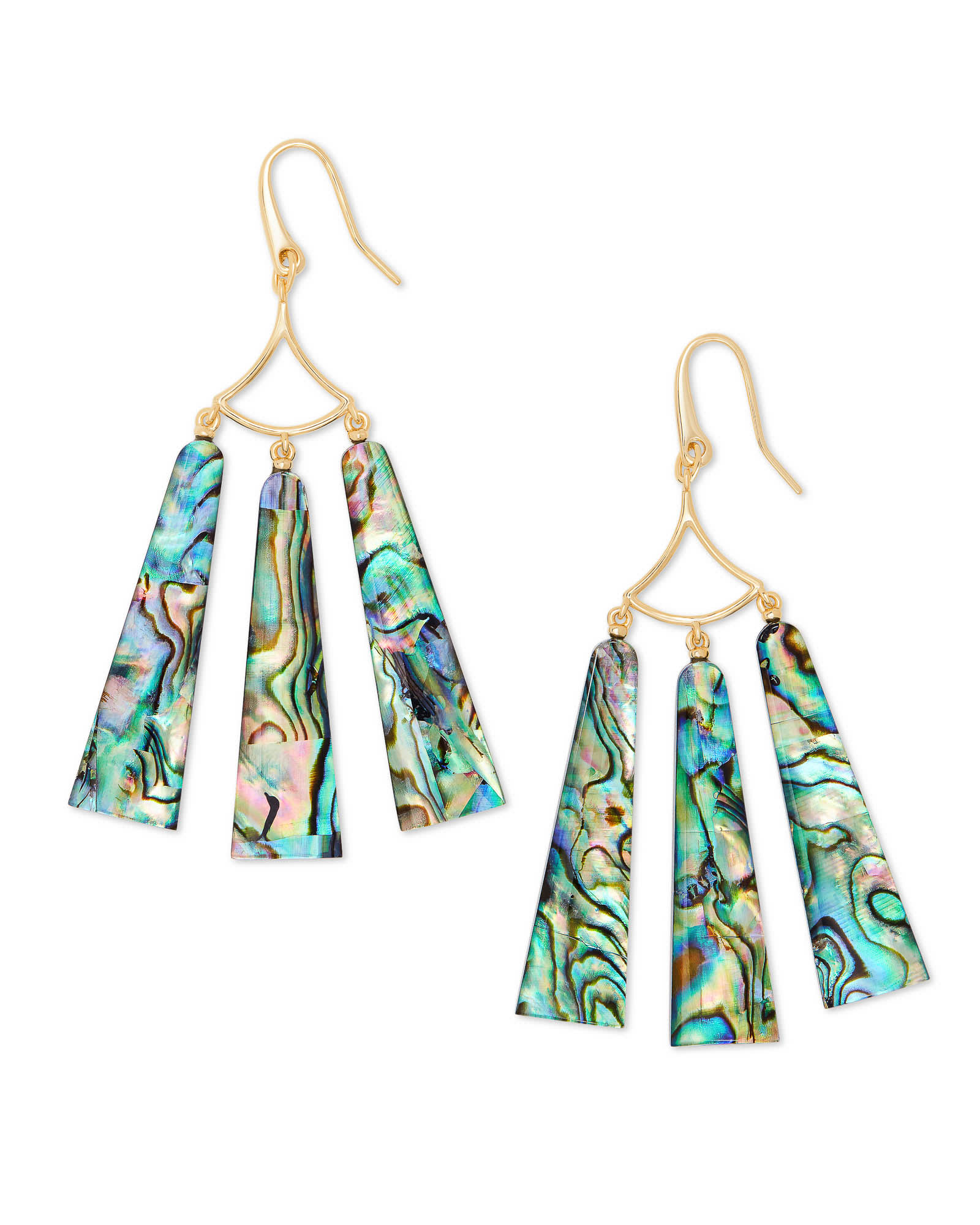 Layton Gold Statement Earrings in Abalone Shell